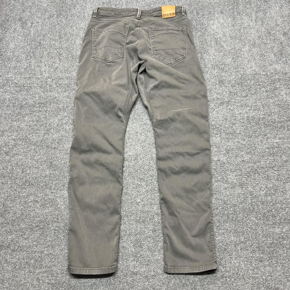 DUER Jeans Mens 32x32 Gray Medium Wash Slim Straight Stretch Denim Pants Casual